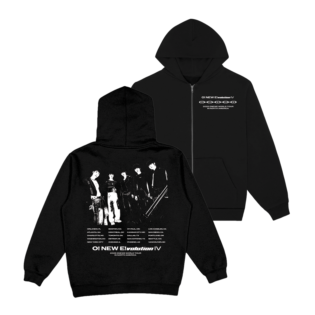 OneWE Black Chain Zip Hoodie
