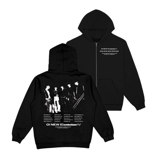 OneWE Black Chain Zip Hoodie