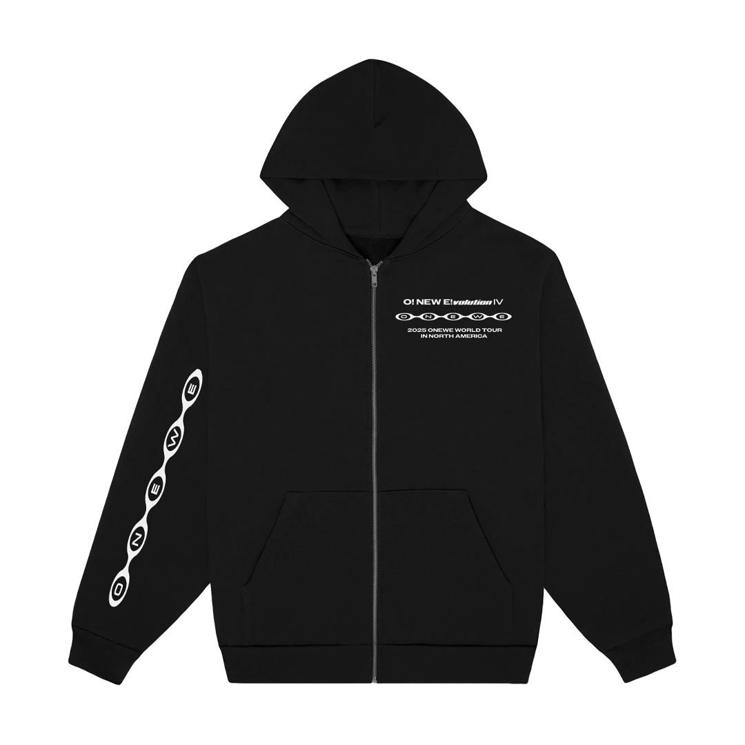 OneWE Black Chain Zip Hoodie