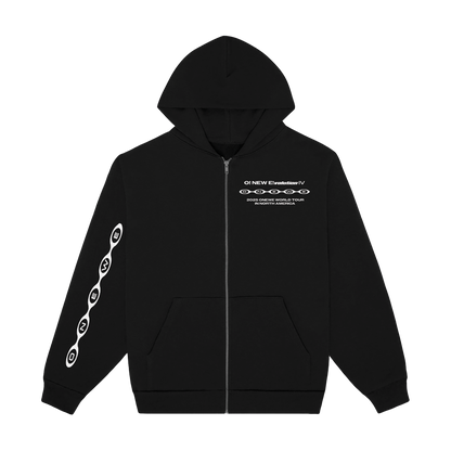 OneWE Black Chain Zip Hoodie